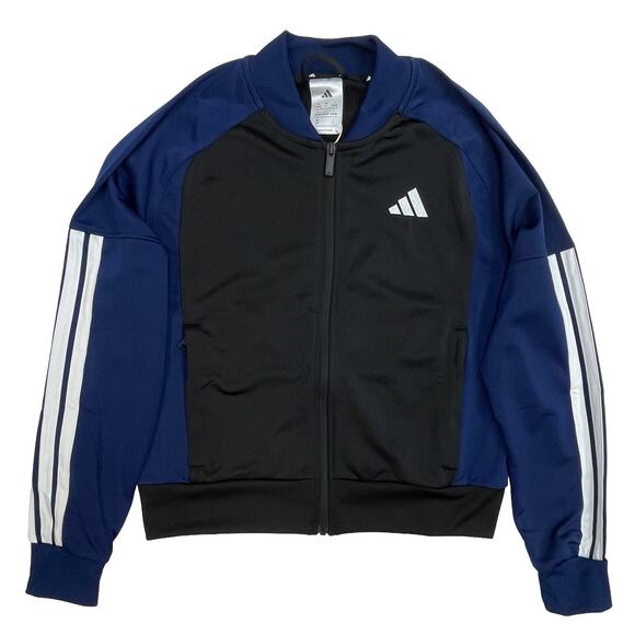 adidas Tricot 3-Stripes Fashion Track Top Sz S New $60 Black Blue Light Jacket - Picture 4 of 10
